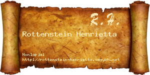 Rottenstein Henrietta névjegykártya
